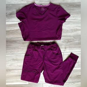 Jogger scrub pants and top